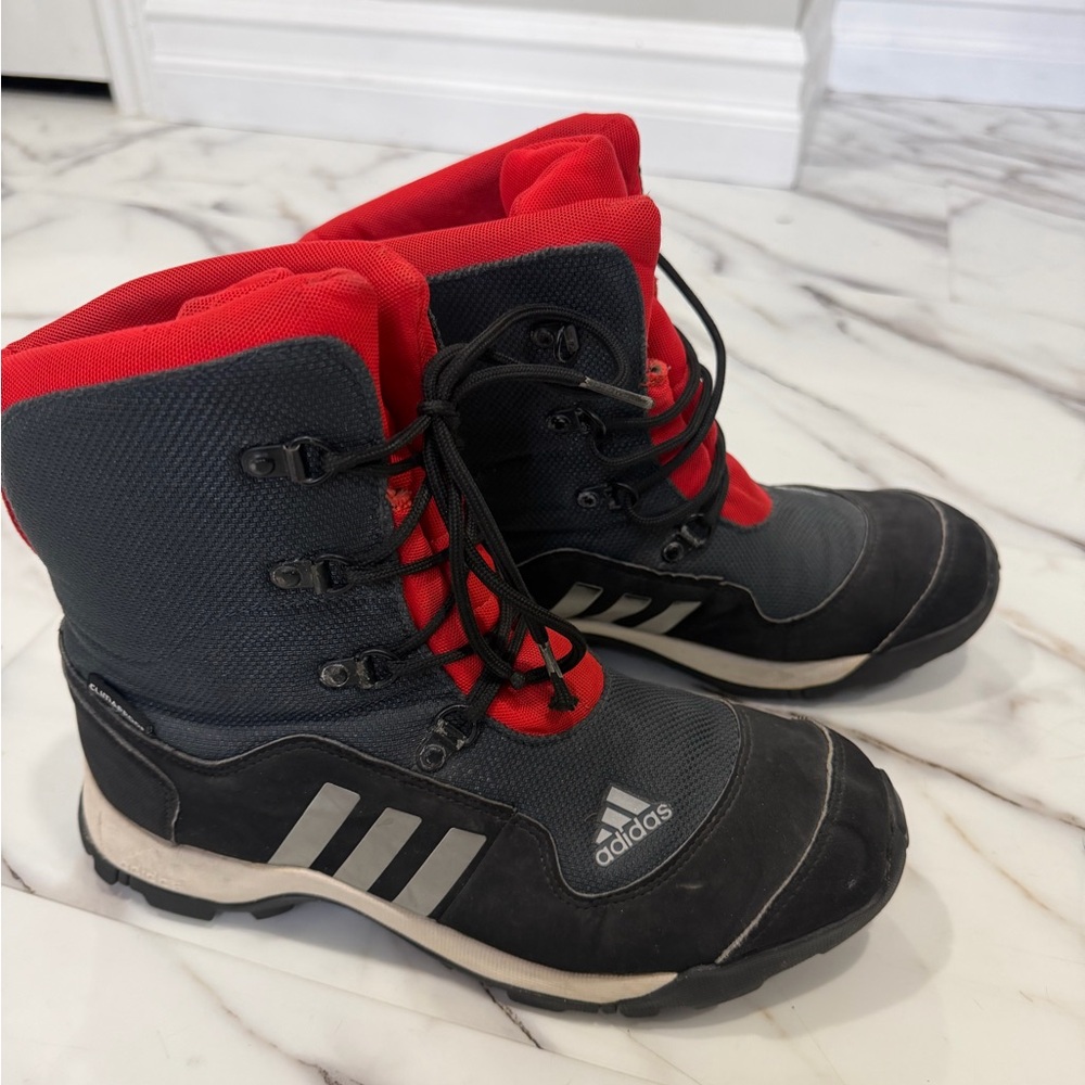 Adidas Kids Black and Red Boots
